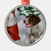 Duitse kortharige pointer met Kerstmis Metalen Ornament (Voorkant)