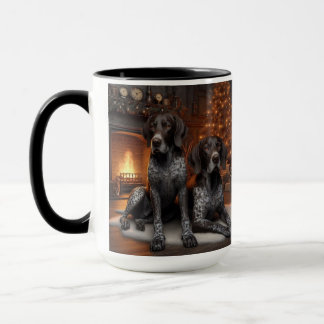 Duitse Kortharige Pointer Pair Kerst Mok Cup