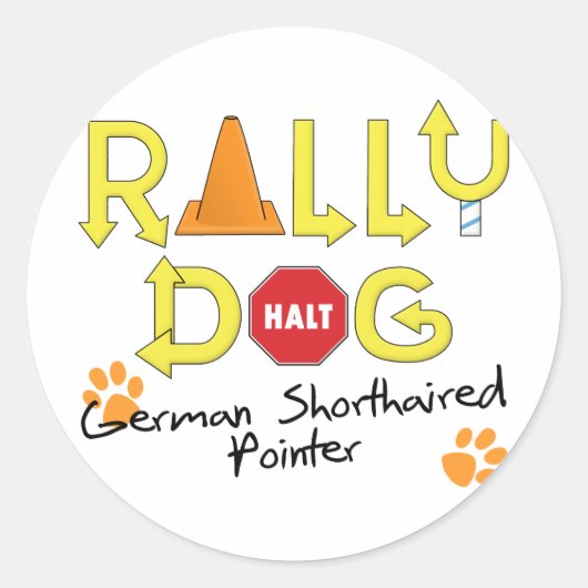 Duitse kortharige pointer rally hond ronde sticker (Voorkant)