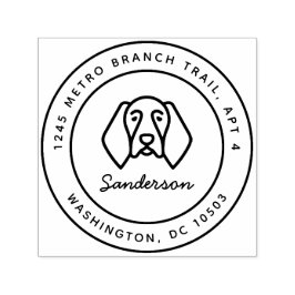 Duitse kortharige pointer retour adres stempel