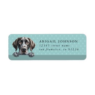 Duitse kortharige pointer retour adreslabels etiket
