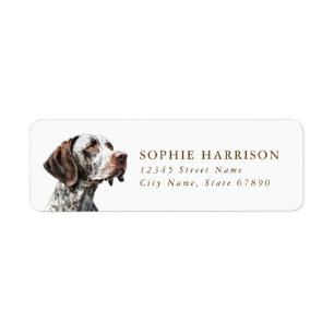 Duitse kortharige pointer retour adreslabels etiket