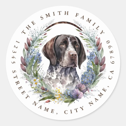 Duitse kortharige pointer ronde Stickers (Voorkant)