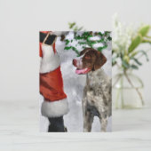 Duitse kortharige pointer Santa Christmas Kaart (Staand voorkant)