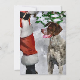 Duitse kortharige pointer Santa Christmas Kaart