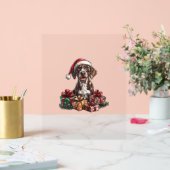 Duitse Kortharige Pointer Santa Hat Christmas GSP Acryl Bord (Huwelijk)