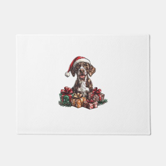 Duitse Kortharige Pointer Santa Hat Christmas GSP Deurmat (Voorkant)