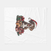Duitse Kortharige Pointer Santa Hat Christmas GSP Fleece Deken (Voorkant (Horizontaal))