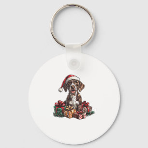 Duitse Kortharige Pointer Santa Hat Christmas GSP Sleutelhanger