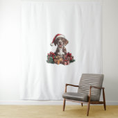 Duitse Kortharige Pointer Santa Hat Christmas GSP Wandkleed (In situ)