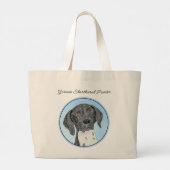 Duitse Kortharige Pointer Schilderen Originele Kun Grote Tote Bag (Achterkant)