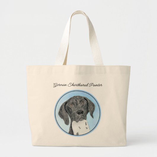 Duitse Kortharige Pointer Schilderen Originele Kun Grote Tote Bag (Voorkant)