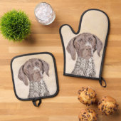 Duitse Kortharige Pointer Schilderen Originele Kun Ovenwant & Pannenlap Set (Top down)