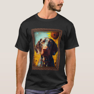 Duitse kortharige pointer schilderen Zonnebloem Fl T-shirt