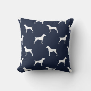 Duitse Kortharige Pointer Silhouetten Blauw Kussen