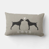 Duitse kortharige pointer silhouetten liefde kussen (Achterkant)