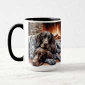 Duitse Kortharige Pointer Sleeping Christmas Mok (Links)