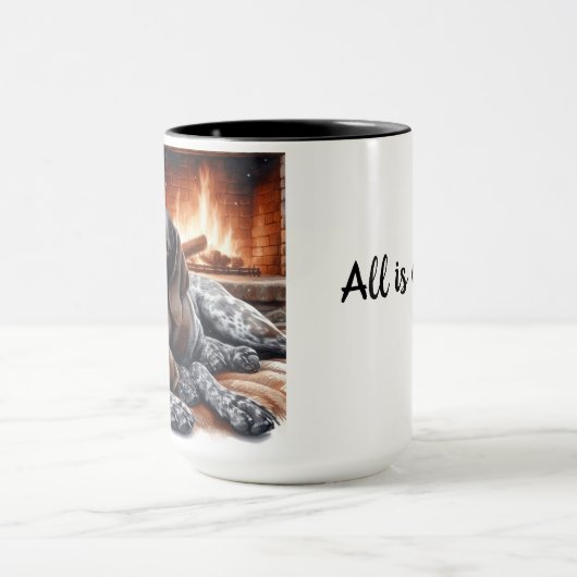 Duitse Kortharige Pointer Sleeping Christmas Mok (Midden)