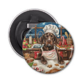 Duitse kortharige pointer vakantie bakken: feestel button flesopener (Voorkant)