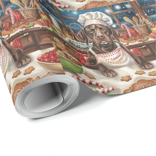 Duitse kortharige pointer vakantie bakken: feestel cadeaupapier (Rol Hoek)