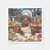 Duitse kortharige pointer vakantie bakken: feestel servet (Voorkant)