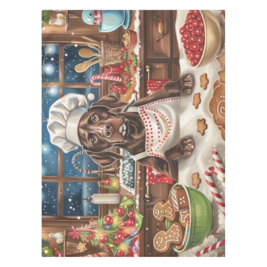 Duitse kortharige pointer vakantie bakken: feestel tafelkleed (Voorkant)