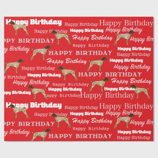 Duitse Kortharige Pointer, Verjaardag Gift Wrap GS Cadeaupapier (Vlak)