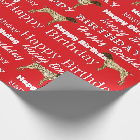 Duitse Kortharige Pointer, Verjaardag Gift Wrap GS Cadeaupapier (Hoek)