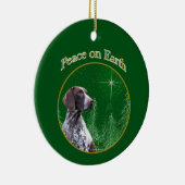 Duitse kortharige pointer Vrede Sleutelhanger Keramisch Ornament (Rechts)