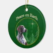 Duitse kortharige pointer Vrede Sleutelhanger Keramisch Ornament (Links)
