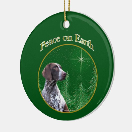 Duitse kortharige pointer Vrede Sleutelhanger Keramisch Ornament (Links)