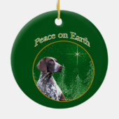 Duitse kortharige pointer Vrede Sleutelhanger Keramisch Ornament (Achterkant)