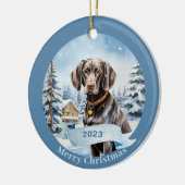 Duitse kortharige pointer waterverf Kerstmis Keramisch Ornament (Links)
