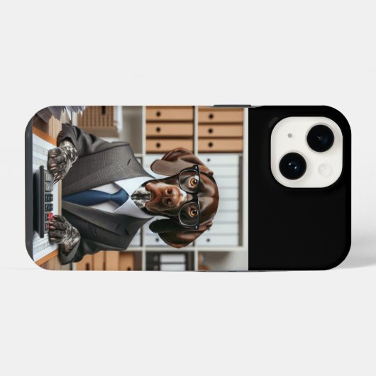 Duitse Kortharige Pointer werkende Accountant iPhone Hoesje (Achterkant horizontaal)