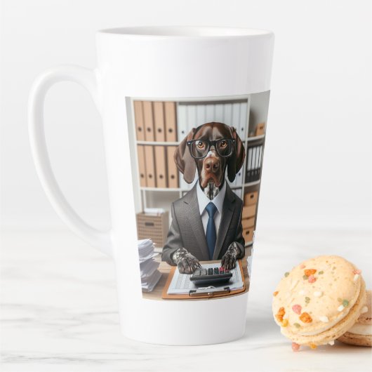 Duitse Kortharige Pointer werkende Accountant Latte Mok (In situ)