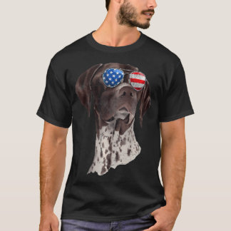 Duitse kortharige pointer zonnebril Amerikaans T-shirt