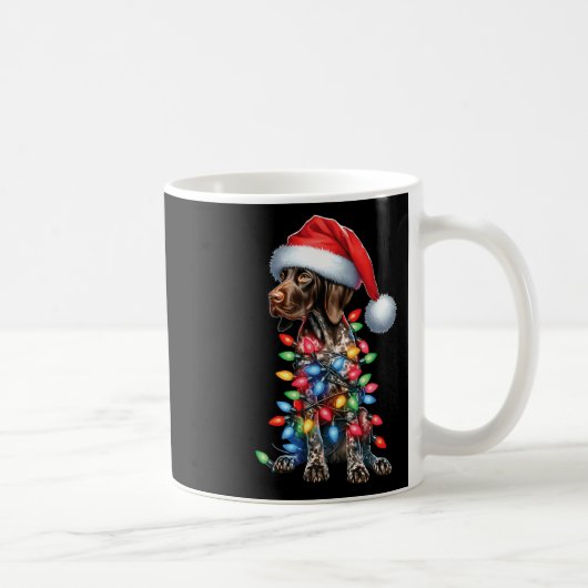 Duitse Kortharige Pointerdog liefhebbers Santa Hat Koffiemok (Rechts)