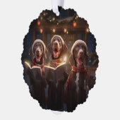 Duitse kortharige pointers Christmas Caroling Ornament Kaart (Links)