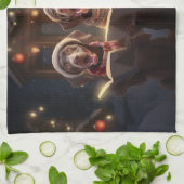 Duitse kortharige pointers Christmas Caroling Theedoek (Gevouwen)