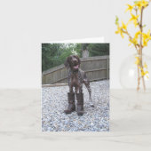 Duitse Kortharige Wijzer in Laarzen Kaart (Gele Bloem)