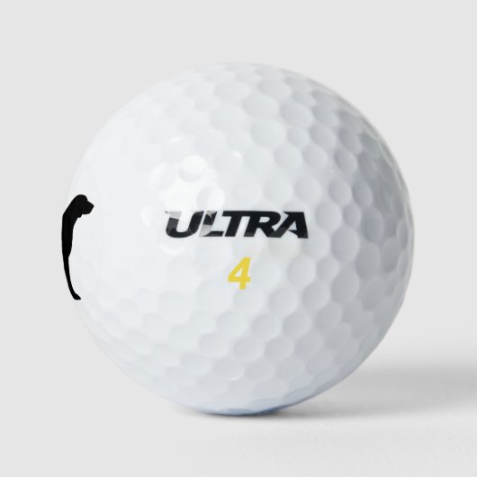Duitse kortharige wijzer silhouet aangepaste naam golfballen (Logo)