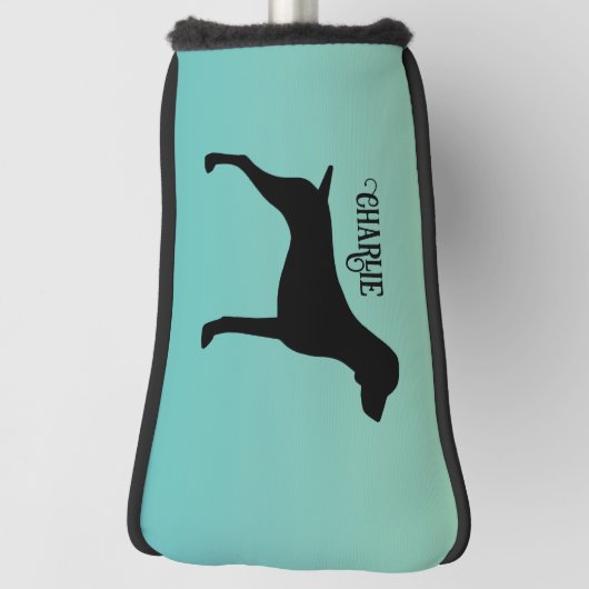Duitse kortharige wijzer silhouet aangepaste naam golfheadcover (Draai 90)