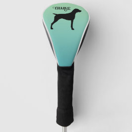 Duitse kortharige wijzer silhouet aangepaste naam golfheadcover