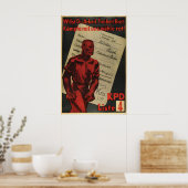 Duitse KPD Poster Als je werk wilt, vrijheid (Keuken)