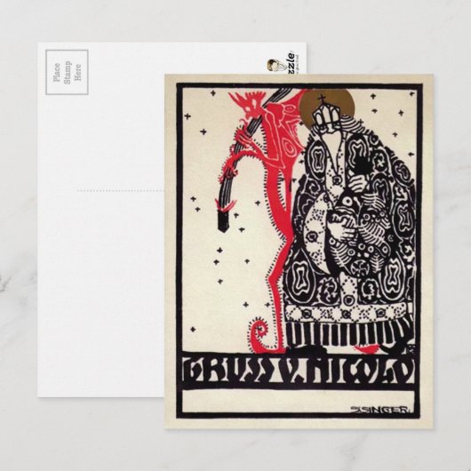 Duitse Krampus Briefkaart (Voorkant / Achterkant)