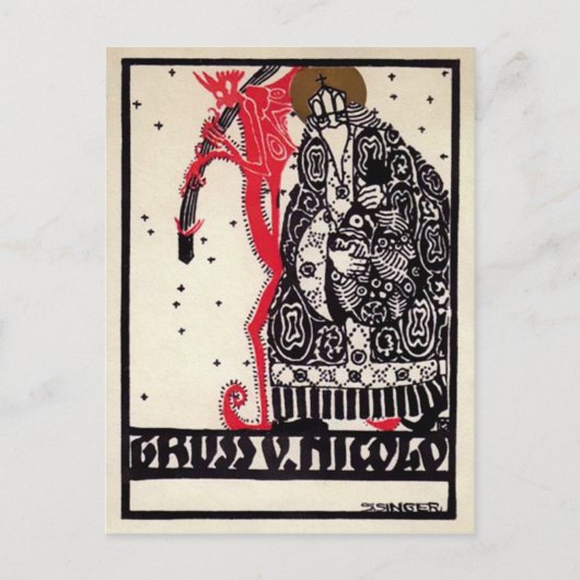  Duitse Krampus Briefkaart (Voorkant)