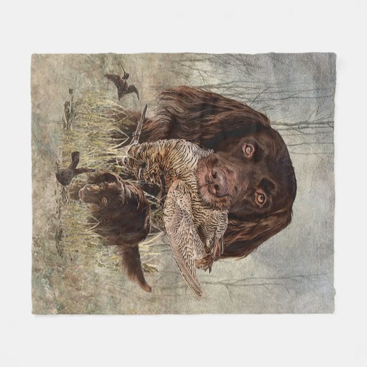 Duitse langharige aanwijzer fleece deken (Voorkant (Horizontaal))