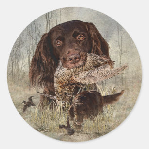 Duitse langharige aanwijzer ronde sticker