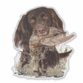 Duitse langharige aanwijzer sticker (Voorkant)