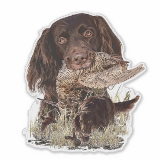 Duitse langharige aanwijzer sticker (Voorkant)